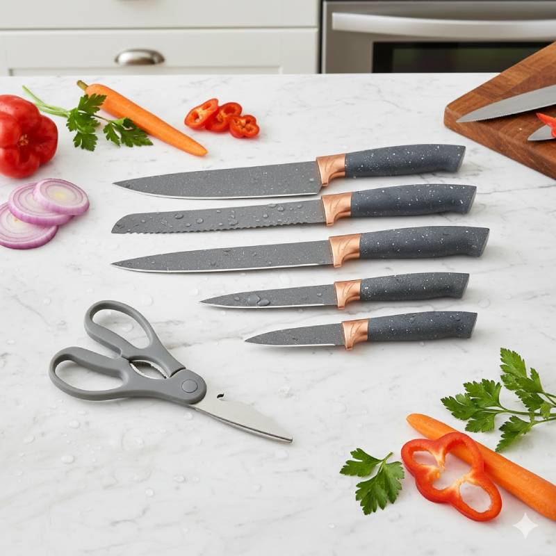 Set d'ustensiles de cuisine 19 pièces en silicone - Gris