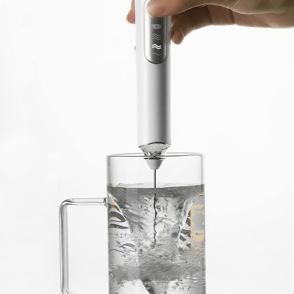 Mousseur à Lait 2 en 1 Rechargeable Florence 4W 9000RPM Blanc