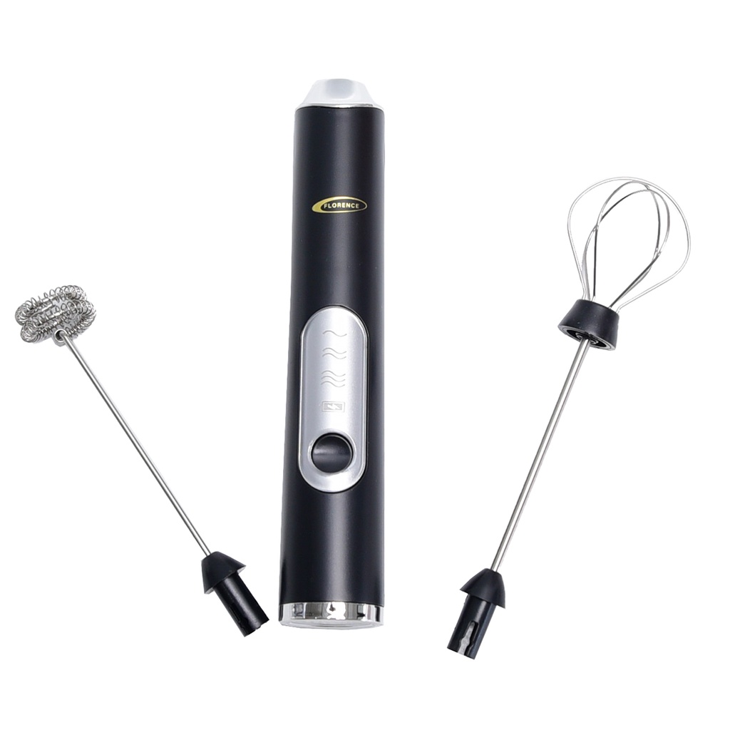 Mousseur à Lait 2 en 1 Rechargeable Florence 4W 9000RPM Noir