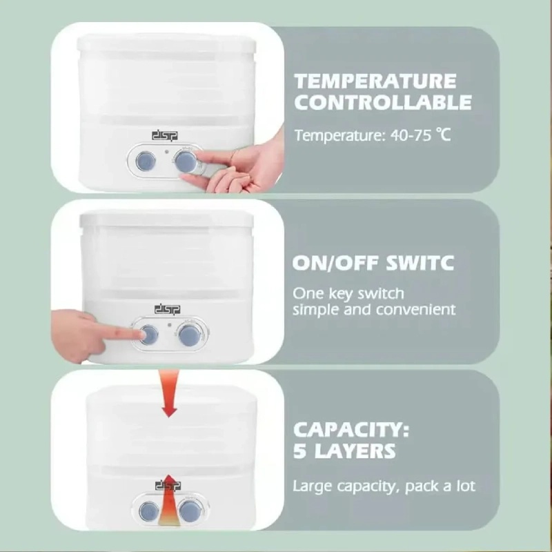 Déshydrateur Alimentaire DSP a 5 Etages 75°C 240W