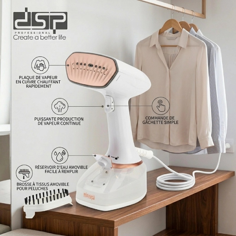 Déferoiseur à main DSP 1400W 320ml-Blanc