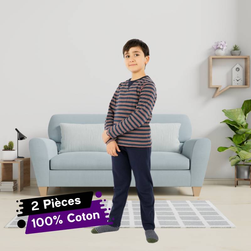 [GAR5P-10] Pyjama Enfant 2 Pièces 100 Coton (10)