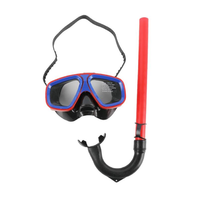 [MT2875-7GO-Rouge] FEILANG Kit De Plongée Masque Et Tuba Style Aviateur - Enfant/Adulte (Rouge)