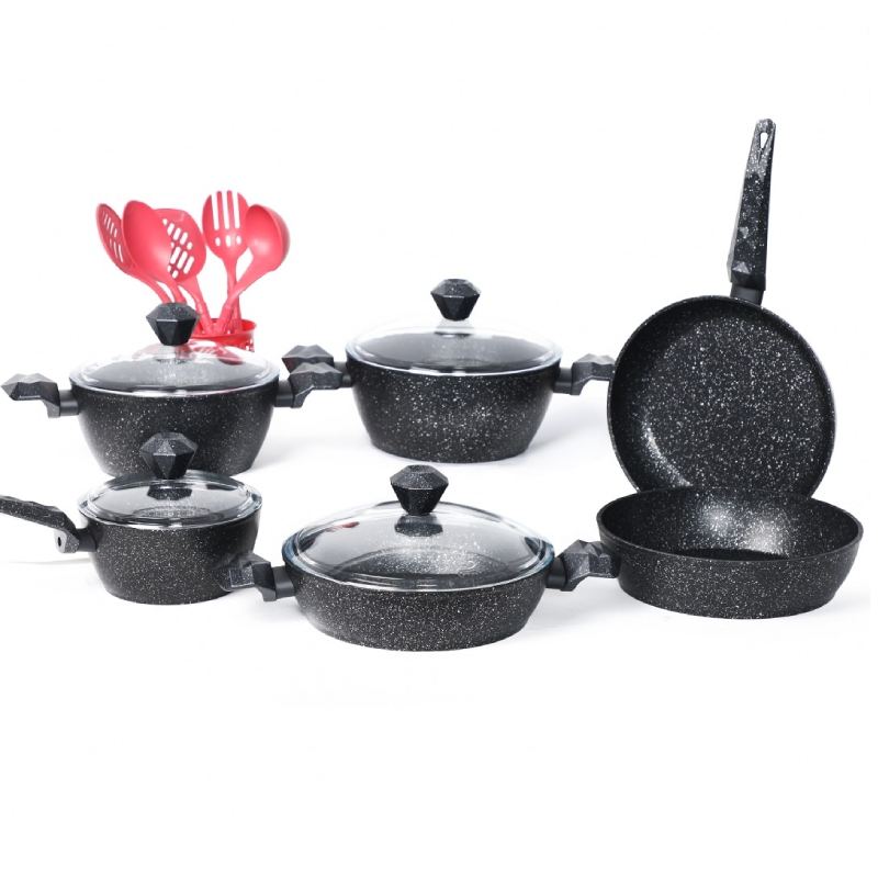 Ensemble De Batteries De Cuisine Granite 16 Pièces-SIZAR