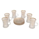 Service à thé en verre 12 pièces GOLDEN HOUSE  Motif 4