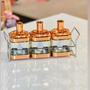 Ensemble de 3 bocaux alimentaires en verre avec une cuillère-Bronze