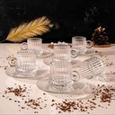 Service à café 12 pcs Azur Glass tasse et sou tasse -220ml -ROBUSTA Lines