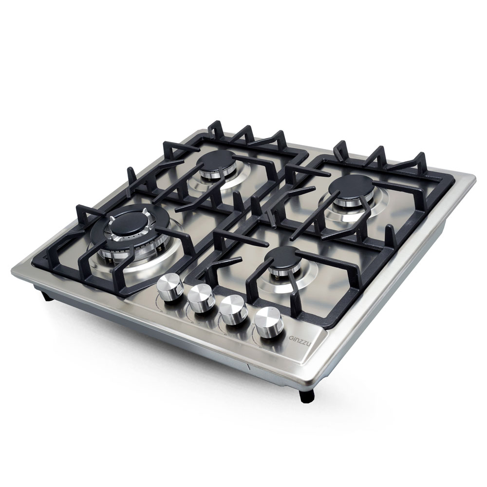 Plaque de Cuisson à Gaz 4 Feux Inox Métal Fonte FLORENCE FH-402SC