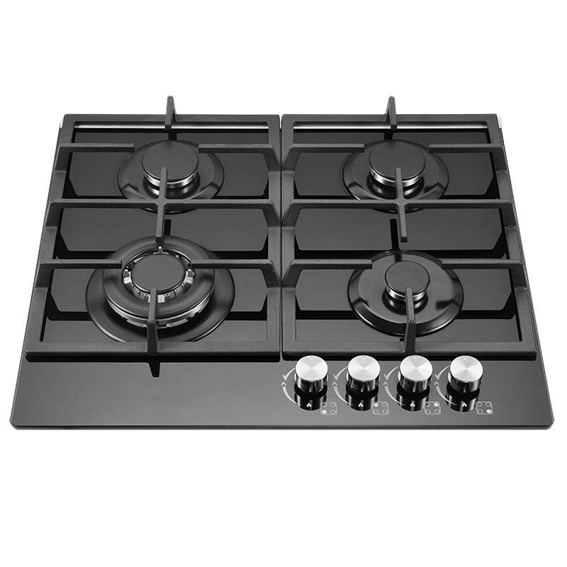 [FH-6094GBGO-Noir] Plaque De Cuisson 4 Feux À Gaz Avec Fonte FLORENCE 59 X 50 Cm