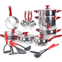 Ensemble De Batterie De Cuisine Inox 22 Pièces Haschever 18/10