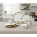 Service de Table 16 Pièces en Porcelaine - Royal Gold Line