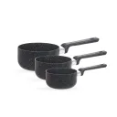 set de 3 casseroles en granit Baroly-Noir