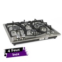 Plaque de Cuisson à Gaz 4 Feux Inox Métal Fonte FLORENCE FH-401SC