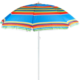 Parasol de plage en tissue anti UV - Hauteur réglable- 180 cm - Multicolore