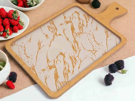 Planche en Bois pour Servir des Aliments et des Friandises, Format Rectangulaire avec Poigné