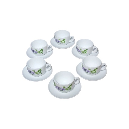 [LCVTTM-9GO] Luminarc Coffret De 6 Verres à Café Tasse et Sous Tasses – MABELLE 9 CL