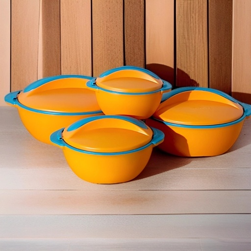 [PA1200-GO-Orangé] Set 4 Pièces Thermos Alimentaire Isotherme Orange-PICASSO Pinnacle