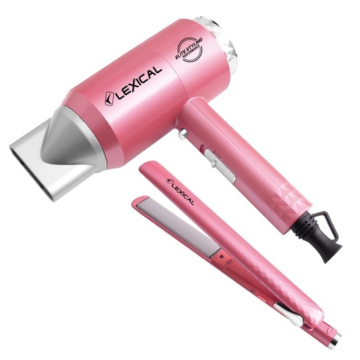 [LGW5810-GO] Kit de Coiffure 2-en-1 LEXICAL LGW-5810 Sèche-Cheveux + Lisseur Céramique