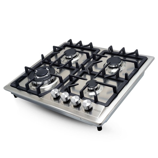 [FH402SCGO] Plaque de Cuisson à Gaz 4 Feux Inox Métal Fonte FLORENCE FH-402SC