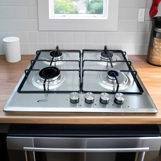 [M640B-GO-Inox] Plaque De Cuisson Florence 4 Feux À Gaz 52 x 59 cm -Inox