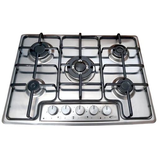 [M750WBTF-GO] Plaque De Cuisson Florence 5 Feux À Gaz - Inox - 50 x 68cm