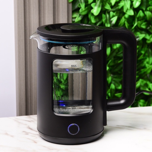 [HK414-GO-Noir] Bouilloire Électrique En Verre Florence 2L 2000W - Noir