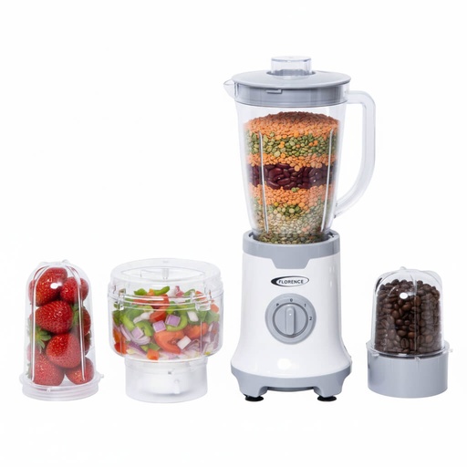 [HK380-GO-BG] Blender 4 en1 Florence HK-380 - 1500W -Blanc/Gris