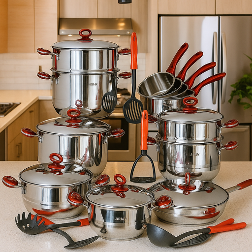 [EBCIARI-25GO] Ensemble De Batterie De Cuisine Inox 25 Pièces ARIAN  18/10