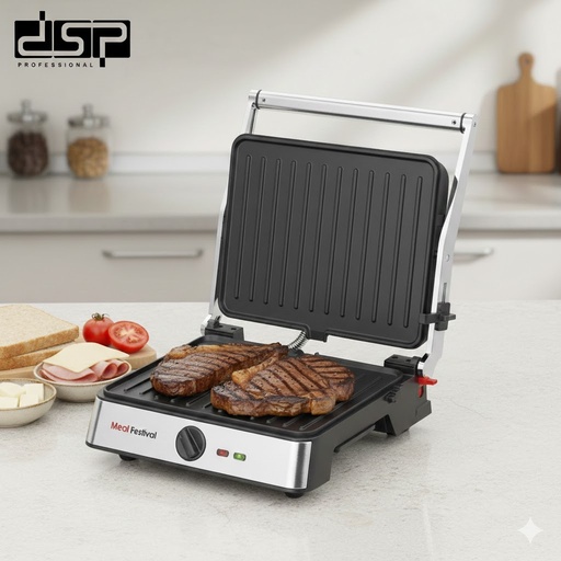 [KB1105-GO] Appareil de Cuisson 2en1 Panini et Grill DSP Extra Large 2000W