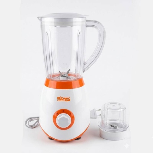 [KJ2002-GO-Orangé] Mixeur blender électrique DSP avec moulin à café/épices inclus -350W-1,5L-Orangé